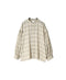 INMDS26711 COTTON/SILK SELF FINE CHECK BANDED COLLAR SHIRTS WITH MINI PINTUCK