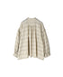 INMDS26711 COTTON/SILK SELF FINE CHECK BANDED COLLAR SHIRTS WITH MINI PINTUCK