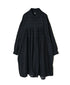 INMDS26713 COTTON/SILK SELF FINE CHECK REGULAR COLLAR INVERTED PLEATED LONG SHIRTS