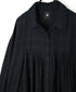 INMDS26713 COTTON/SILK SELF FINE CHECK REGULAR COLLAR INVERTED PLEATED LONG SHIRTS