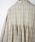 INMDS26713 COTTON/SILK SELF FINE CHECK REGULAR COLLAR INVERTED PLEATED LONG SHIRTS