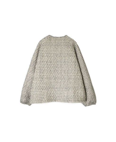 INMDS26721 80s VOILE LITTLE TREE BLOCK PRINT QUILTED RAGLAN/SL STRING JACKET