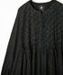 INMDS26723 80s VOILE LITTLE TREE BLOCK PRINT CREW-NECK DRESS WITH MINI PINTUCK