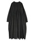 INMDS26723 80s VOILE LITTLE TREE BLOCK PRINT CREW-NECK DRESS WITH MINI PINTUCK