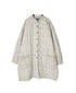 INMDS26724 80s VOILE LITTLE TREE BLOCK PRINT VERTICAL STITCHED BANDED COLLAR SHIRTS