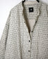 INMDS26724 80s VOILE LITTLE TREE BLOCK PRINT VERTICAL STITCHED BANDED COLLAR SHIRTS