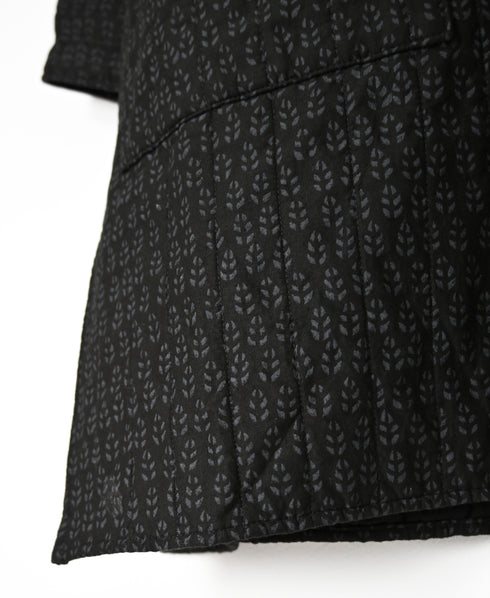 INMDS26724 80s VOILE LITTLE TREE BLOCK PRINT VERTICAL STITCHED BANDED COLLAR SHIRTS
