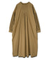 INMDS26733 HANDWOVEN HEAVY COTTON PLAIN WITH SELVAGE BACK OPENING CREW-NECK DRESS WITH MINI PINTUCK
