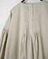 INMDS26733 HANDWOVEN HEAVY COTTON PLAIN WITH SELVAGE BACK OPENING CREW-NECK DRESS WITH MINI PINTUCK