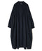 INMDS26734 HANDWOVEN HEAVY COTTON PLAIN WITH SELVAGE BANDED COLLAR SHIRTS DRESS WITH MINI PINTUCK