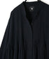 INMDS26734 HANDWOVEN HEAVY COTTON PLAIN WITH SELVAGE BANDED COLLAR SHIRTS DRESS WITH MINI PINTUCK