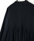 INMDS26734 HANDWOVEN HEAVY COTTON PLAIN WITH SELVAGE BANDED COLLAR SHIRTS DRESS WITH MINI PINTUCK