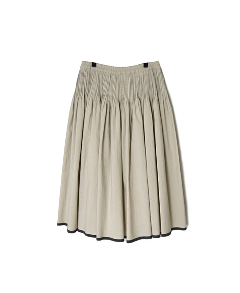 INMDS26735 HANDWOVEN HEAVY COTTON PLAIN WITH SELVAGE FLARED SKIRT WITH PINTUCK