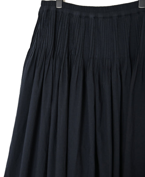 INMDS26735 HANDWOVEN HEAVY COTTON PLAIN WITH SELVAGE FLARED SKIRT WITH PINTUCK