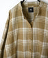 INMDS26741 HANDWOVEN HEAVY COTTON UNIQUE GINGHAM CHK BANDED COOLAR SHIRTS WITH INVERTED PLEATS