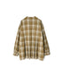INMDS26741 HANDWOVEN HEAVY COTTON UNIQUE GINGHAM CHK BANDED COOLAR SHIRTS WITH INVERTED PLEATS