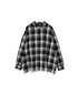 INMDS26741 HANDWOVEN HEAVY COTTON UNIQUE GINGHAM CHK BANDED COOLAR SHIRTS WITH INVERTED PLEATS