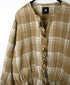 INMDS26742 HANDWOVEN HEAVY COTTON UNIQUE GINGHAM CHECK FRILL&PINTUCK SHIRTS WITH LACE