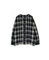 INMDS26742 HANDWOVEN HEAVY COTTON UNIQUE GINGHAM CHECK FRILL&PINTUCK SHIRTS WITH LACE