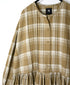 INMDS26744 HANDWOVEN HEAVY COTTON UNIQUE GINGHAM CHECK CREW NECK DRESS WITH PINTUCK