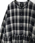 INMDS26744 HANDWOVEN HEAVY COTTON UNIQUE GINGHAM CHECK CREW NECK DRESS WITH PINTUCK