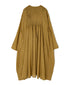 INMDS26764 BOILED WOOL SQUARE JACQUARD CREW NECK DRESS WITH MINI PINTUCK