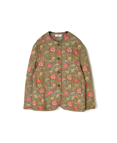 INSL24731 60s CAMBRIC FLOWER PRINT NO COLLAR JACKET