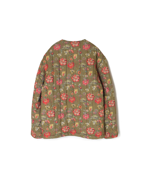 INSL24731 60s CAMBRIC FLOWER PRINT NO COLLAR JACKET