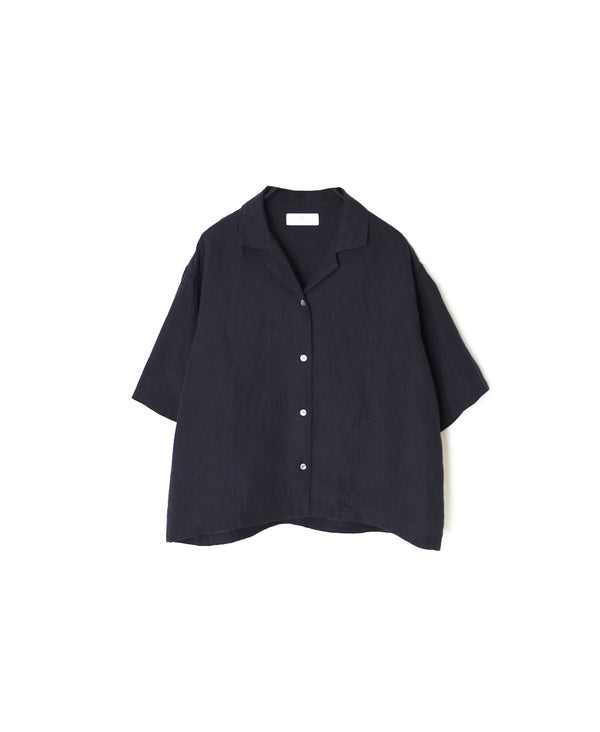 INSL26301 60s LINEN PLAIN OPEN COLLAR SHIRTS