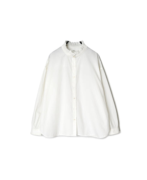 INSL26731 60s POPLIN PLAIN FRILL COLLAR SHIRTS