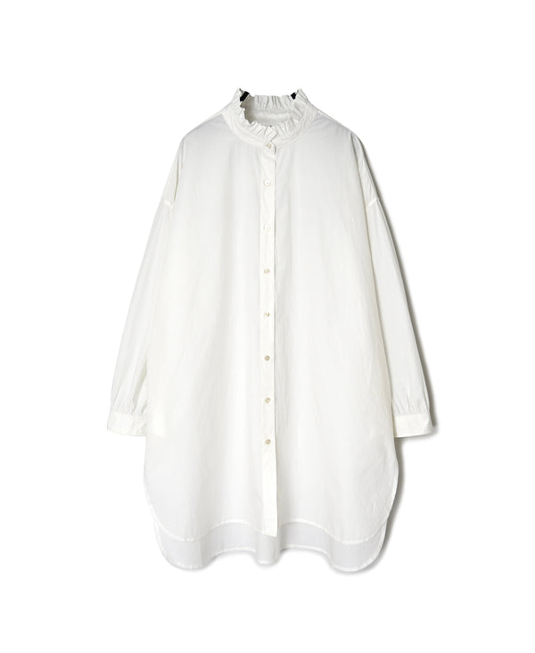 INSL26732 60s POPLIN PLAIN FRILL COLLAR LONG SHIRTS