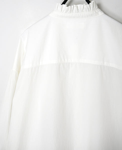 INSL26732 60s POPLIN PLAIN FRILL COLLAR LONG SHIRTS