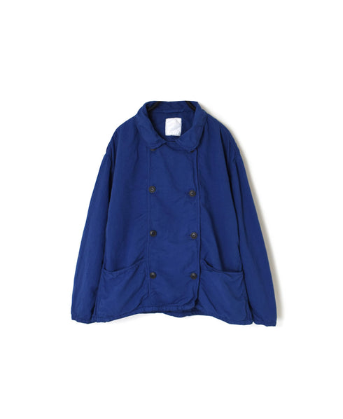 ISNAM2601D LINEN/COTTON PLAIN OVERDYE ROUND COLLAR DOUBLE JACKET