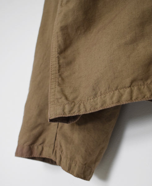 ISNAM2601D LINEN/COTTON PLAIN OVERDYE ROUND COLLAR DOUBLE JACKET