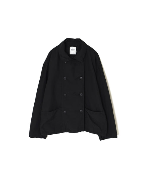 ISNAM2601D LINEN/COTTON PLAIN OVERDYE ROUND COLLAR DOUBLE JACKET