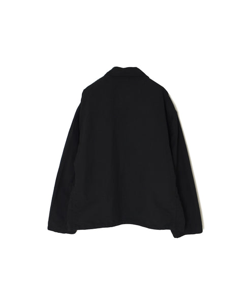 ISNAM2601D LINEN/COTTON PLAIN OVERDYE ROUND COLLAR DOUBLE JACKET