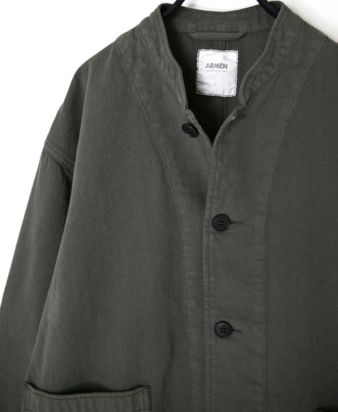 ISNAM2652CTD AUTOLOOM COTTON TWILL OVERDYE BANDED COLLAR JACKET
