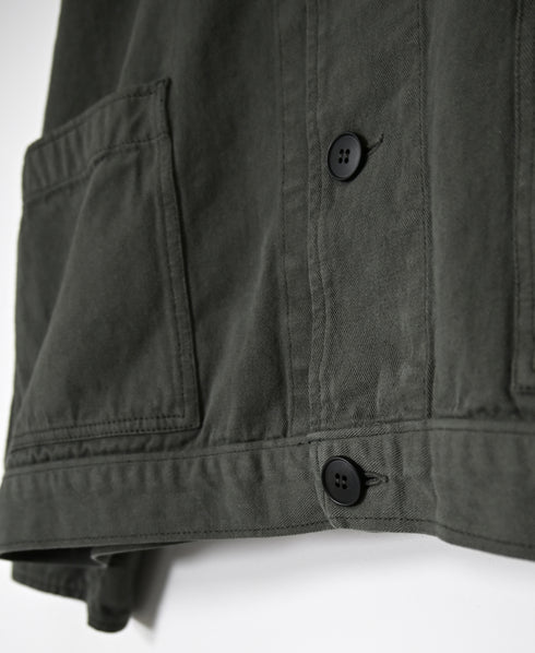 ISNAM2652CTD AUTOLOOM COTTON TWILL OVERDYE BANDED COLLAR JACKET