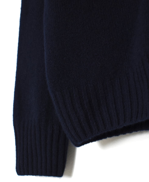 JNAMP2651 SUPER FINE LAMBSWOOL CREW NECK SADDLE SHOULDER CARDIGAN
