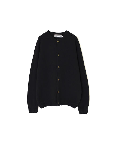 JNAMP2651 SUPER FINE LAMBSWOOL CREW NECK SADDLE SHOULDER CARDIGAN