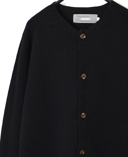 JNAMP2651 SUPER FINE LAMBSWOOL CREW NECK SADDLE SHOULDER CARDIGAN