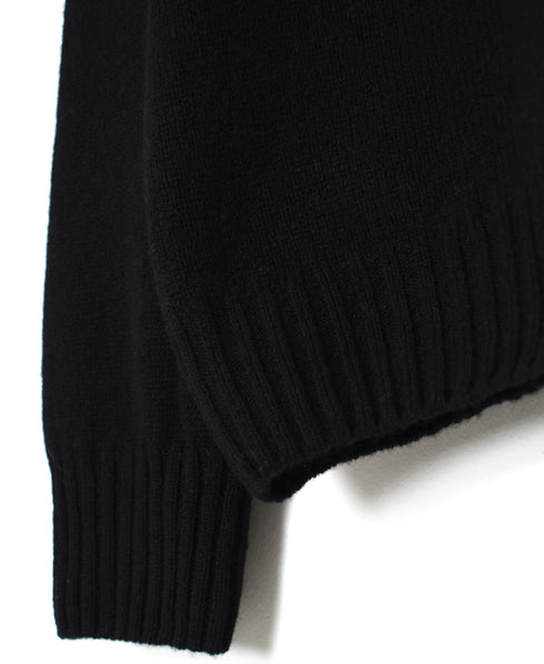 JNAMP2651 SUPER FINE LAMBSWOOL CREW NECK SADDLE SHOULDER CARDIGAN