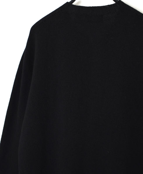 JNAMP2651 SUPER FINE LAMBSWOOL CREW NECK SADDLE SHOULDER CARDIGAN
