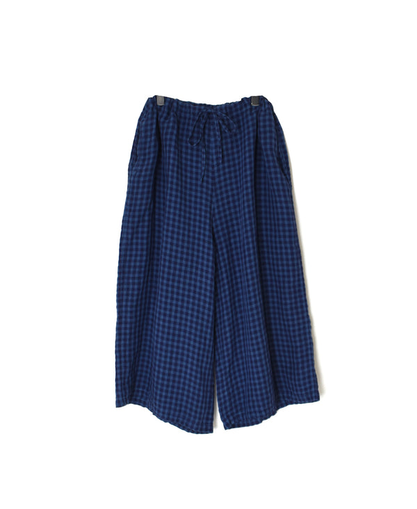LNHT1713LC LINEN CHECK OVERDYE EASY PANTS