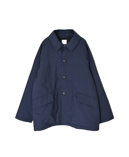 MDSH26521 PADDED 60s ORGANIC POPLIN PLAIN REGULAR COLLAR OVER HALF COAT