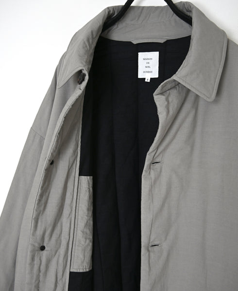 MDSH26522 PADDED 60s ORGANIC POPLIN PLAIN REGULAR COLLAR OVER COAT