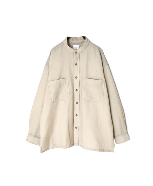 MDSH26531 BOILED WOOL PLAIN BANDED COLLAR JACKET