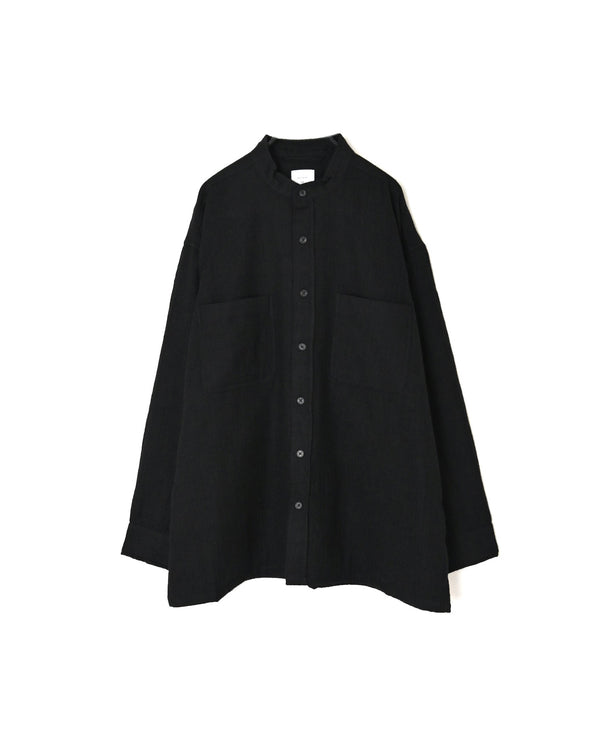 MDSH26531 BOILED WOOL PLAIN BANDED COLLAR JACKET