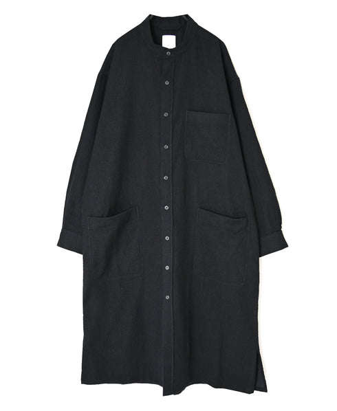 MDSH26532 BOILED WOOL PLAIN BANDED COLLAR COAT