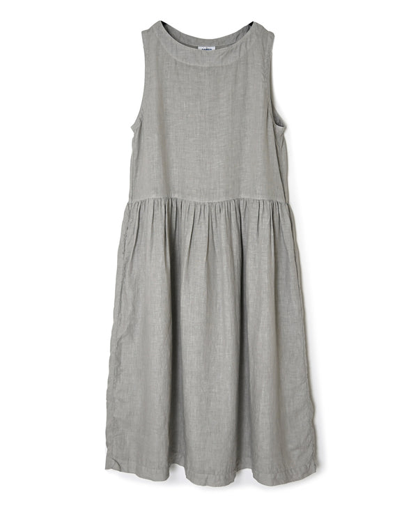 NAM1633LP LINEN PLAIN (OVERDYE) BOAT NECK NO/SL ONE-PIECE